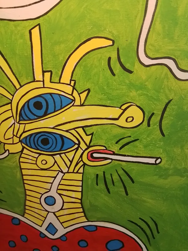 American Acrylic on Canvas Signed Keith Haring image indicator(2)