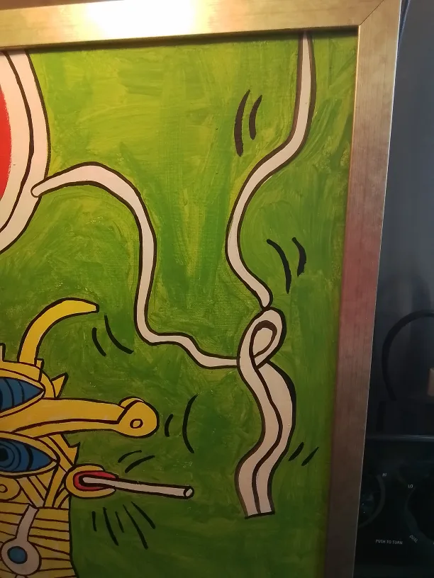 American Acrylic on Canvas Signed Keith Haring image indicator(5)