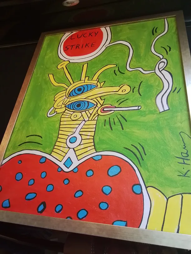 American Acrylic on Canvas Signed Keith Haring image indicator(7)