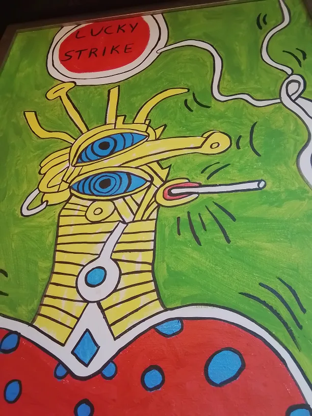 American Acrylic on Canvas Signed Keith Haring image indicator(8)