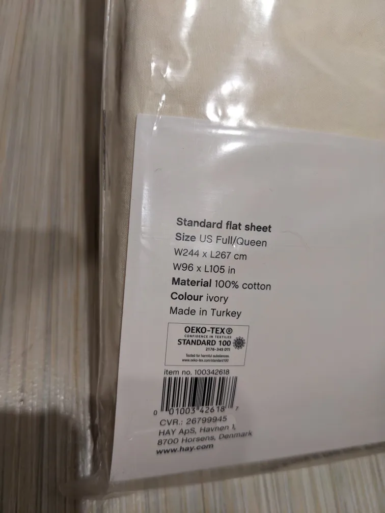 HAY standard Flat Sheet - Full/Queen, Ivory 🥕 #Thrifty Pick image indicator(2)