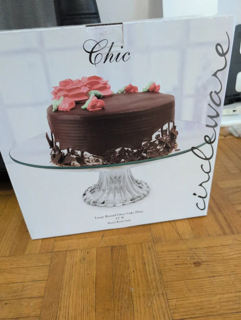 Chic Circleware Glass Cake Plate 12" D thumbnail