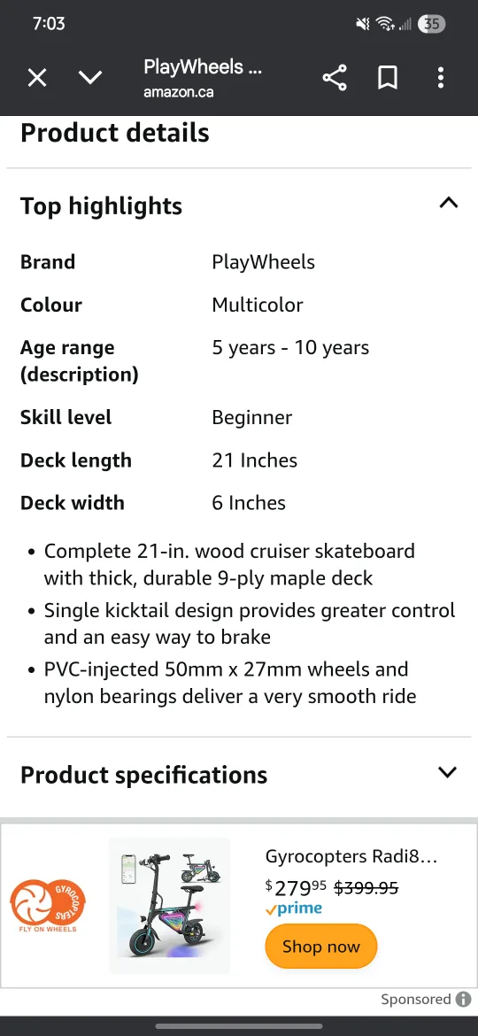 PlayWheels Frozen Skateboard - Great Condition! image indicator(4)
