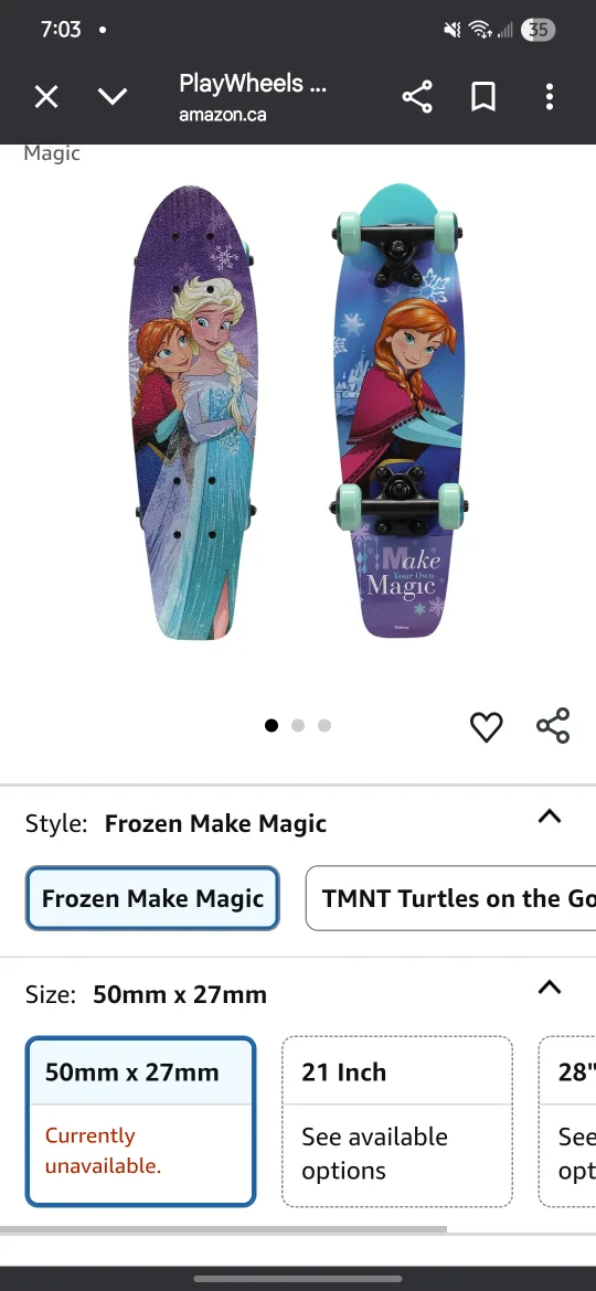 PlayWheels Frozen Skateboard - Great Condition! image indicator(5)