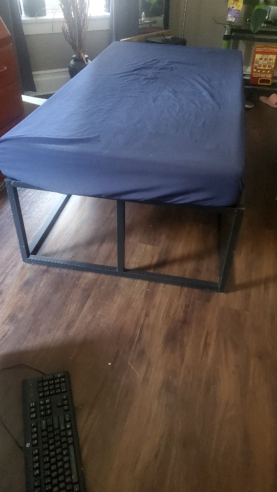 Bed frame with mattress