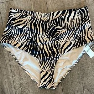 Aerie Zebra Print Swim Bottoms XXS thumbnail