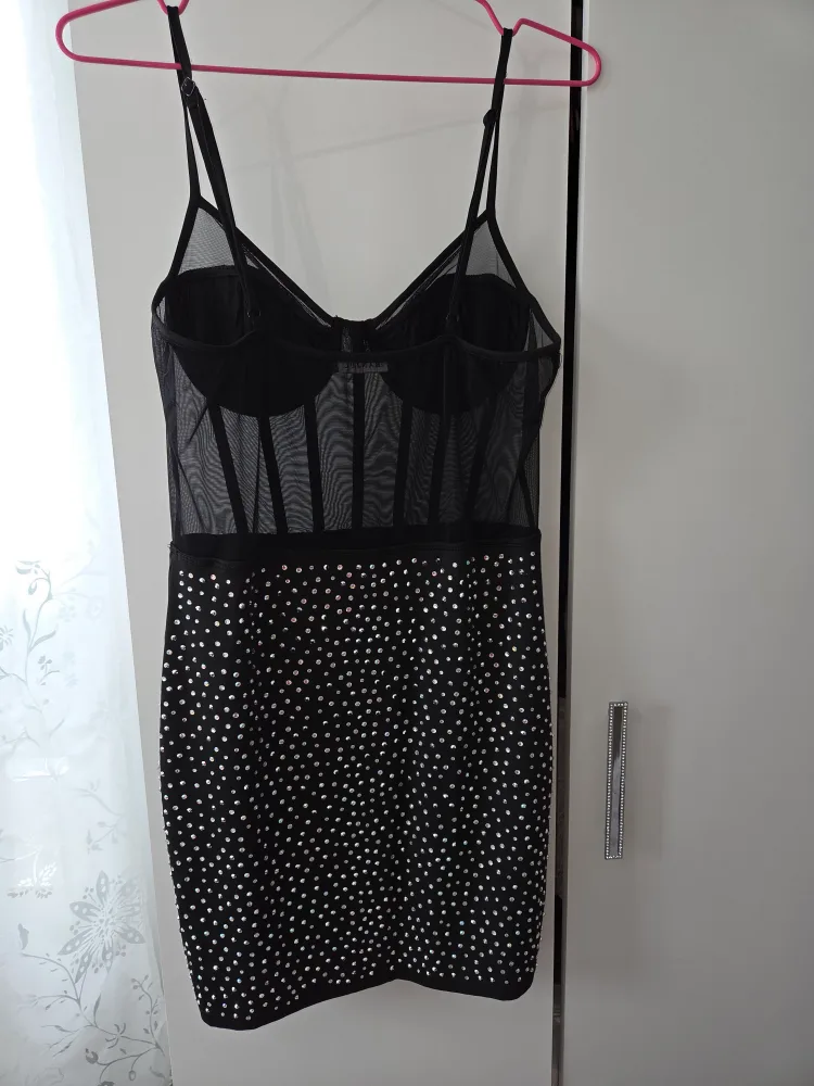 Black & white Rhinestone Mini Dress image indicator(4)