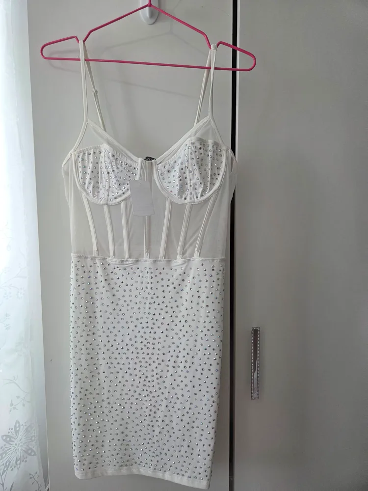 Black & white Rhinestone Mini Dress image indicator(6)