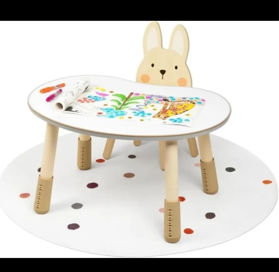 New OOOK Wooden Kids Peanut Table and Chair Set thumbnail
