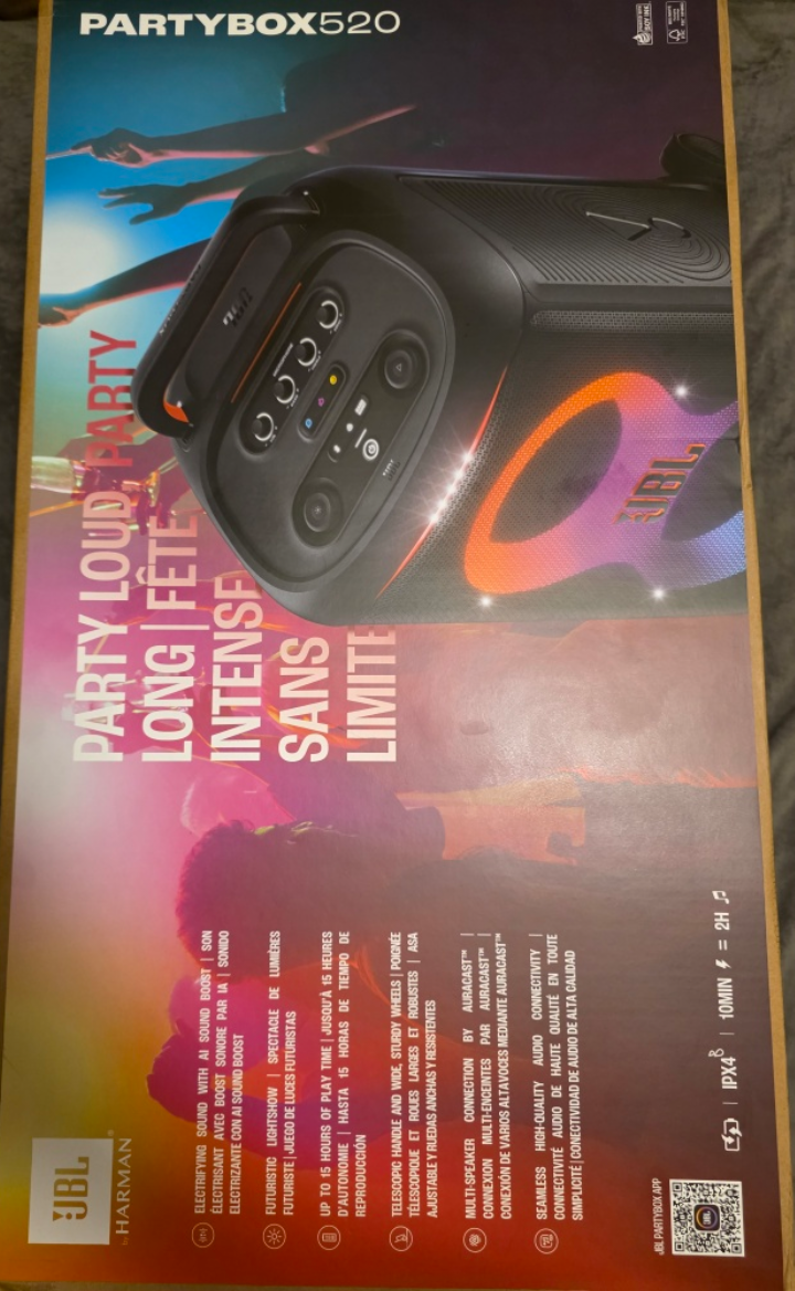 JBL PartyBox 520 Portable Battery Powered Party Speaker