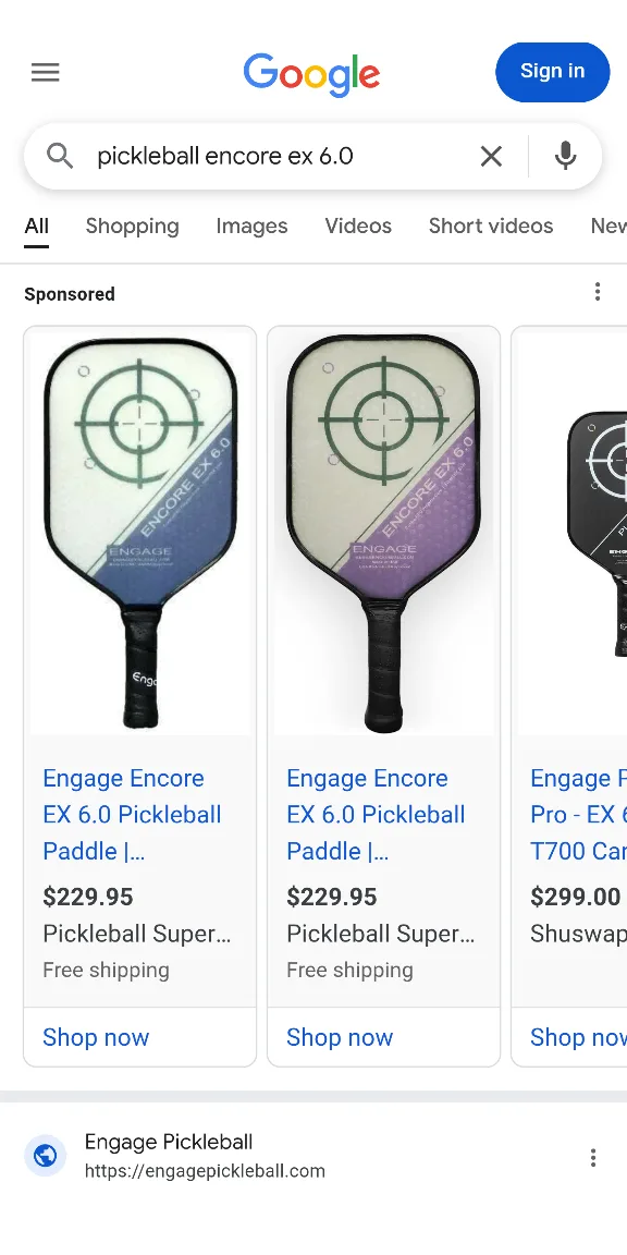 Engage Encore EX 6.0 Pickleball Paddle image indicator(2)