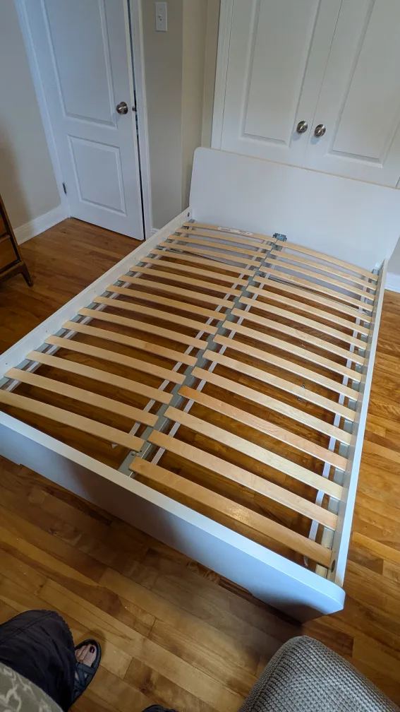 IKEA Full Bed Frame with Slats - White thumbnail