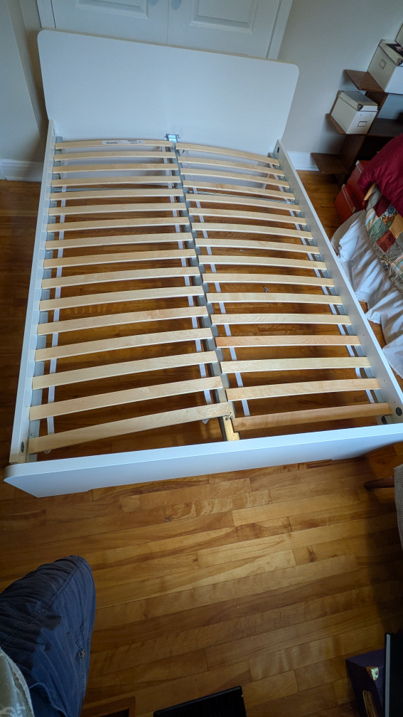 IKEA Full Bed Frame with Slats - White - photo 2