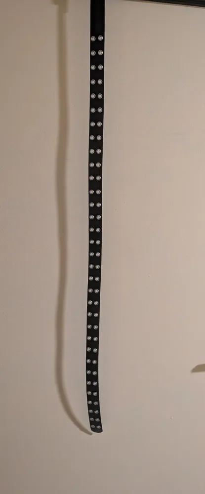 Black leather eyelet belt thumbnail
