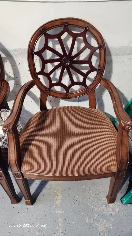 Antique Style Armchair - Brown thumbnail