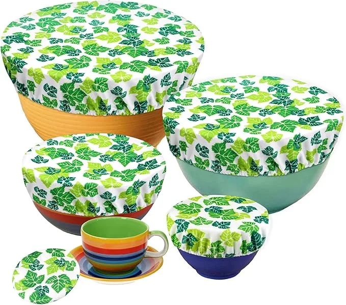 Set of 5 Fabric Stretched Bowl Cover Lids 🇨🇦 thumbnail