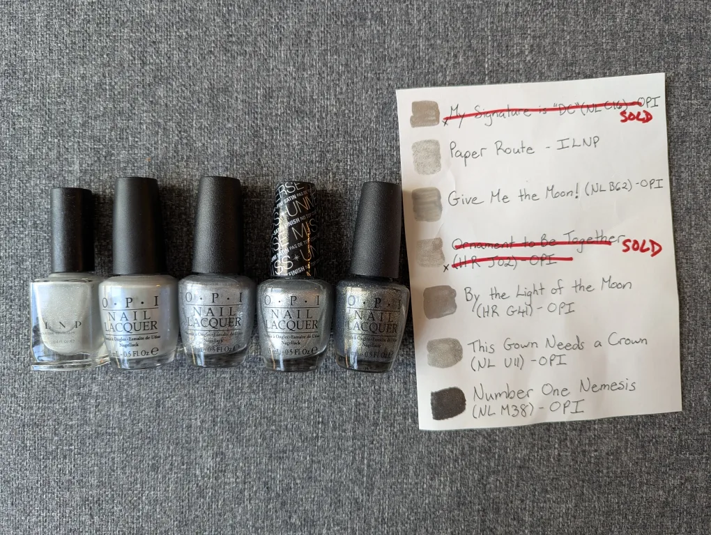 Nail Polish $5 each or $20 for 5 (Creams and Silvers) image indicator(7)