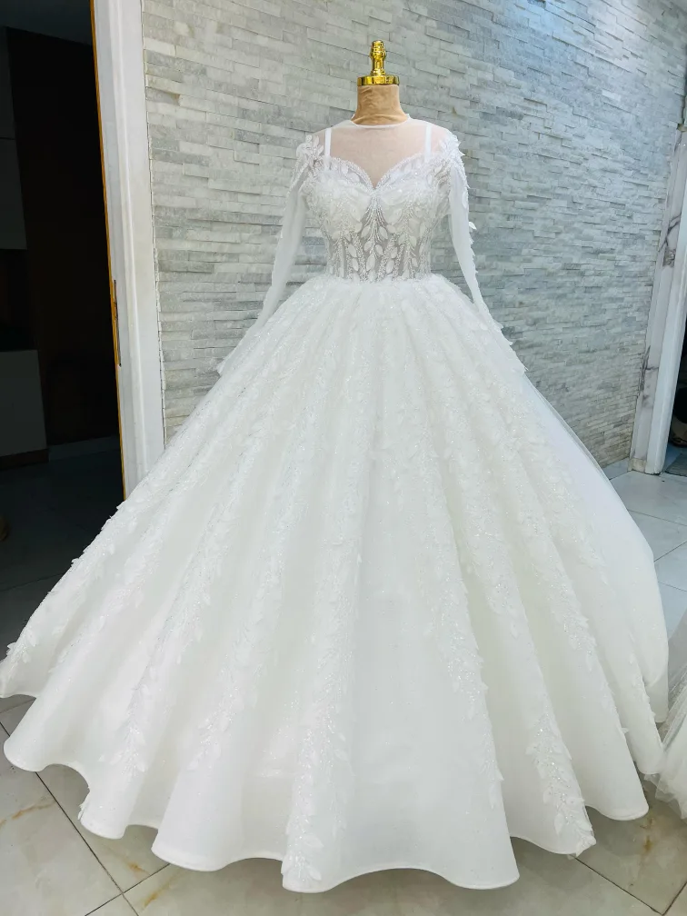 Elegant White Wedding Dress image indicator(6)