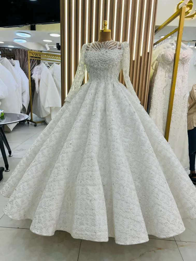 Elegant White Wedding Dress image indicator(7)