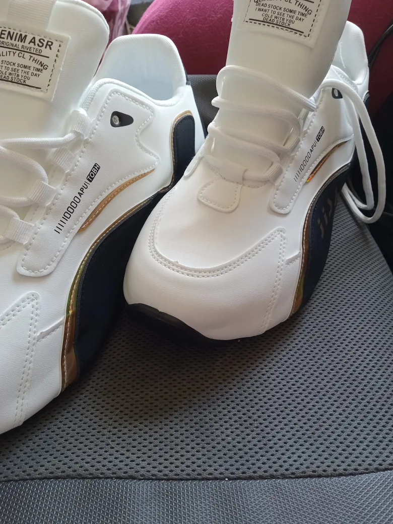 White & Black Sneakers - Size Unknown, size 12 thumbnail