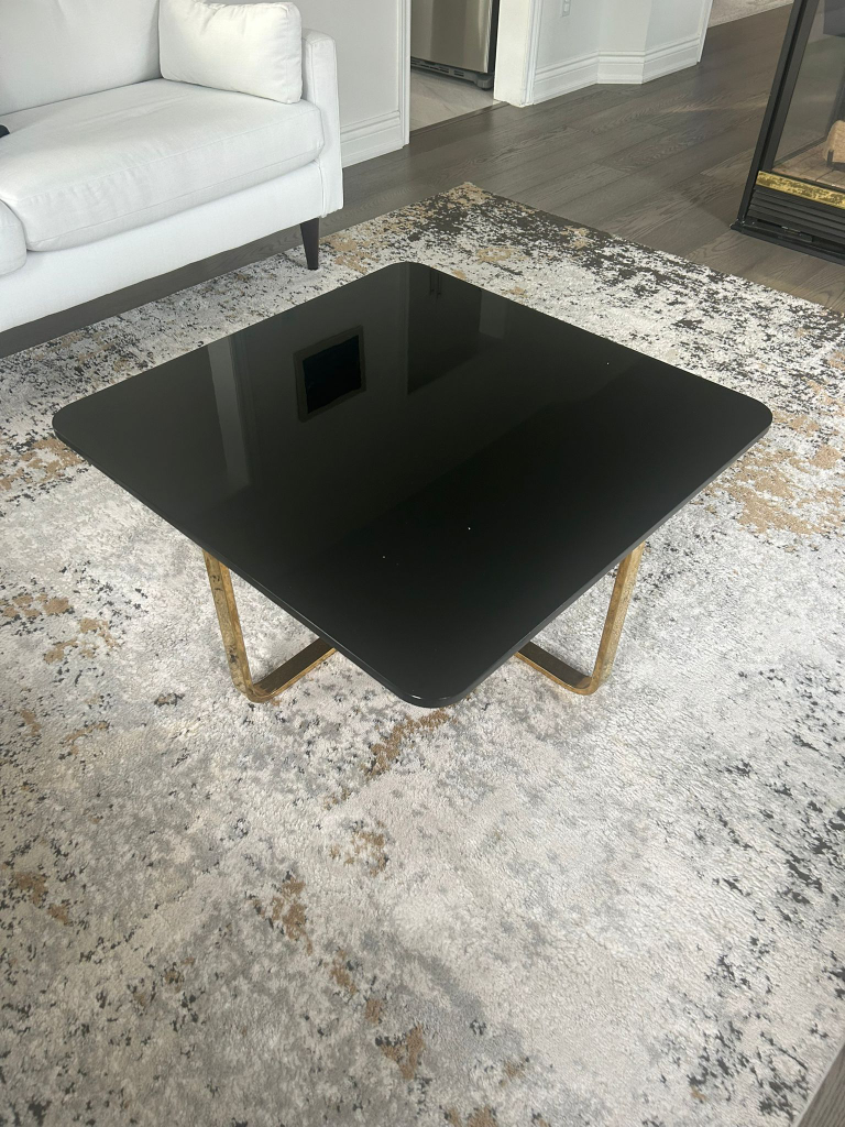 Black Glass Top Coffee Table - photo 2