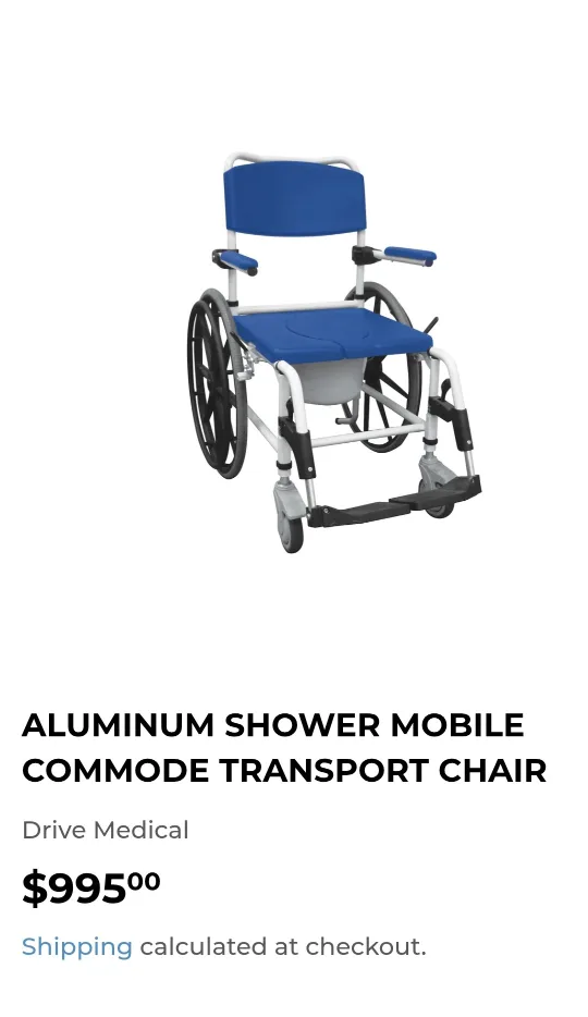 Drive Medical Aluminum Shower Transport Chair
