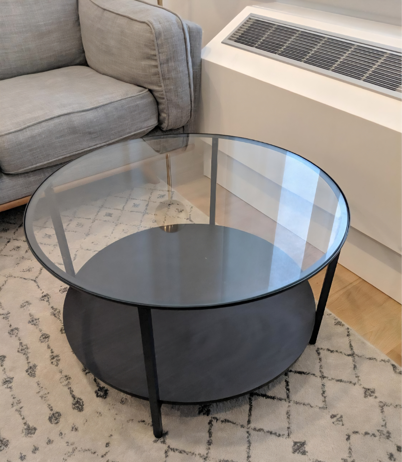 Round Glass Coffee Table 2 side table