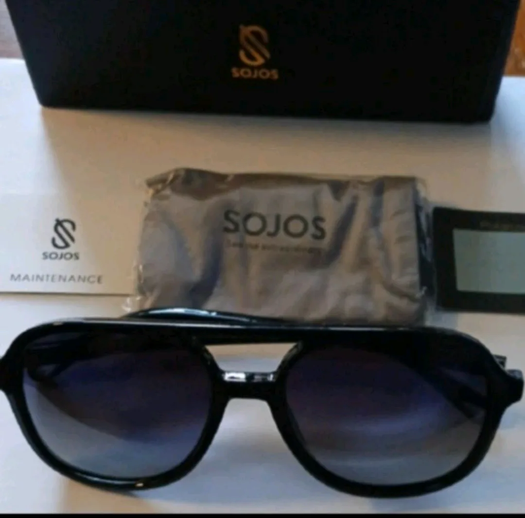NEW! SOJOS BLACK AVIATOR STYLE SUNNIES image indicator(5)