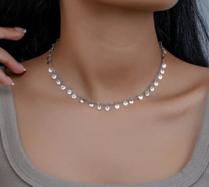 Silver Disc Necklace