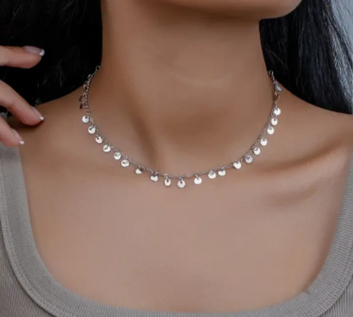 Silver Disc Necklace thumbnail