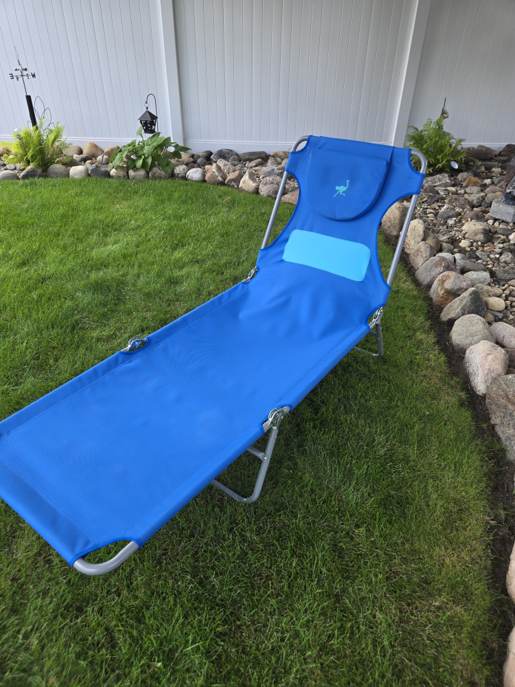 Ostrich Lounge Chaise - Blue