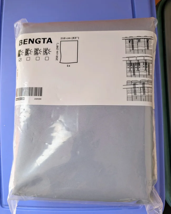 New IKEA Bengta Curtain, Light Grey, 83x98" thumbnail