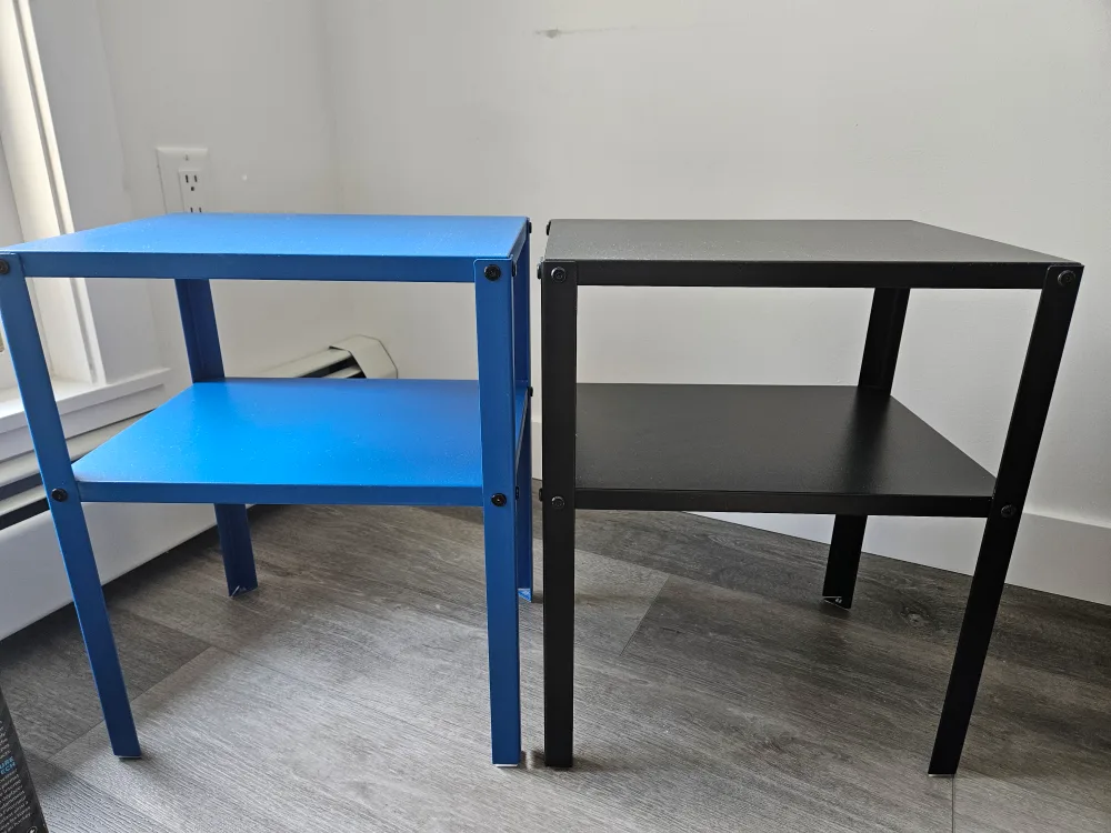 2 metal side tables with shelf thumbnail