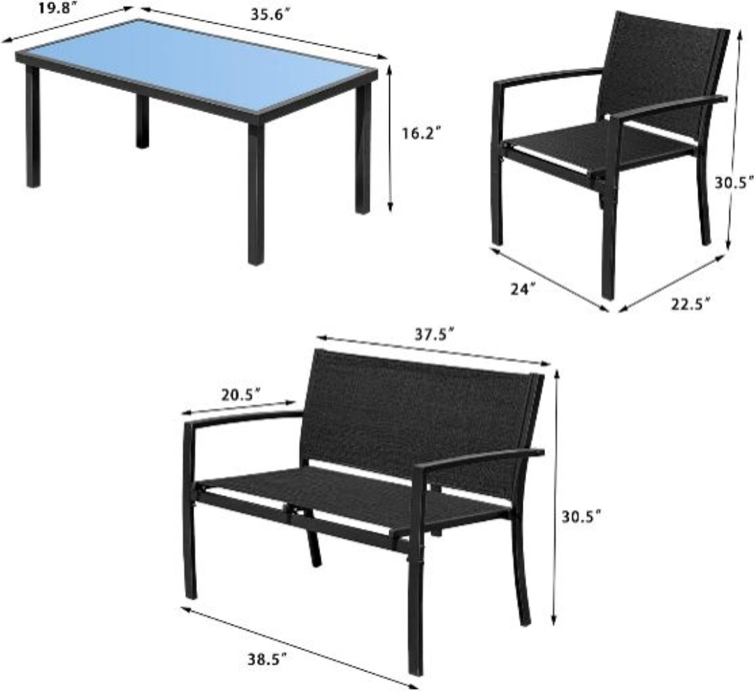 Outdoor Patio Furniture Set - 4 Piece - photo 3