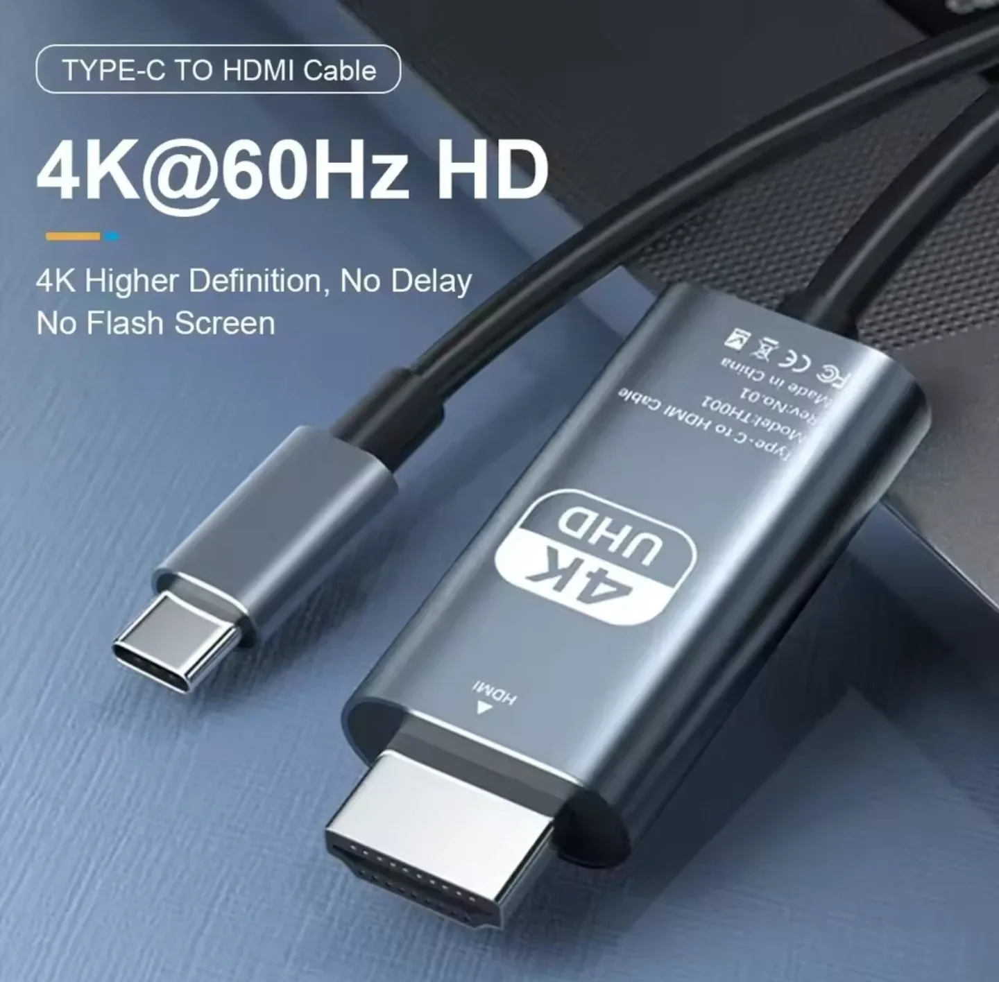2m Long, NEW, USB C to HDMI HD co-screen cable, 4K 60Hz thumbnail
