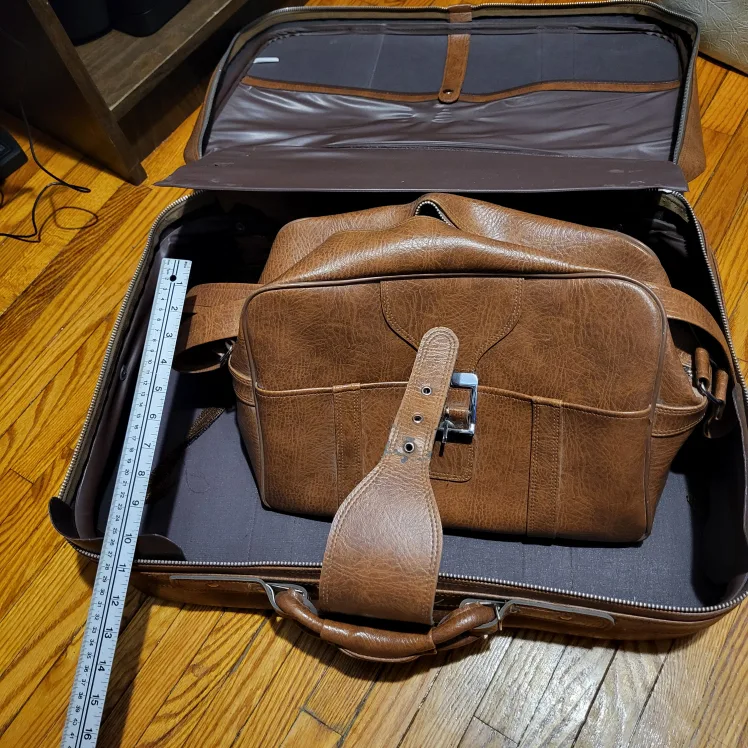 Vintage Brown Leather Suitcase thumbnail