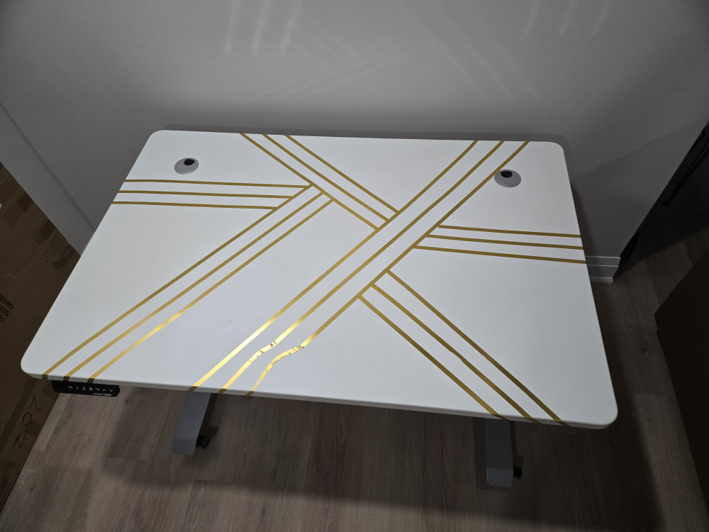 Candesk adjustable Stand Desk - White & Gold - photo 2