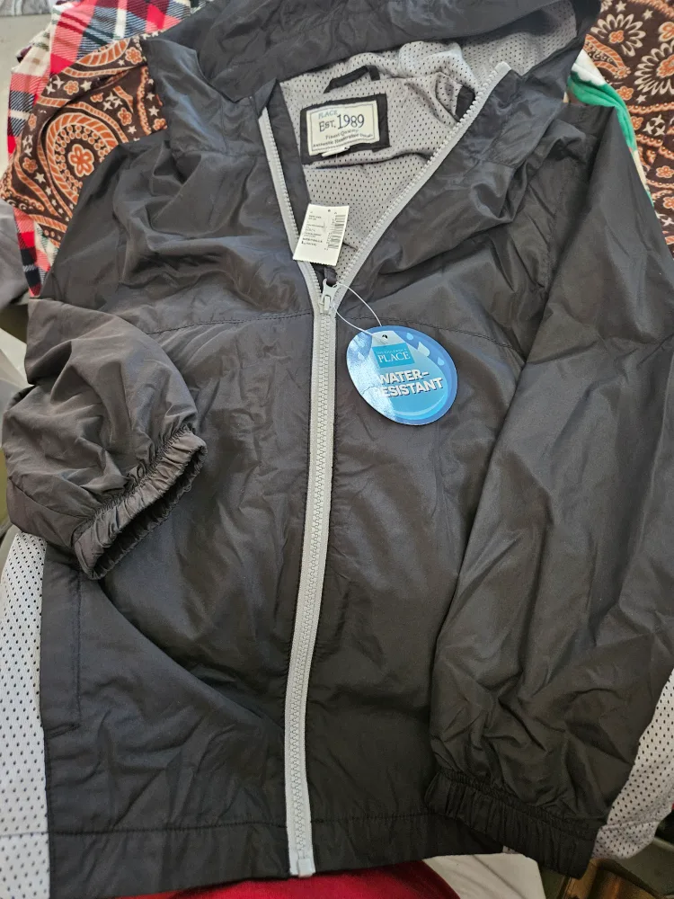 The Children's Place Black Water-Resistant Jacket L (10/12) thumbnail