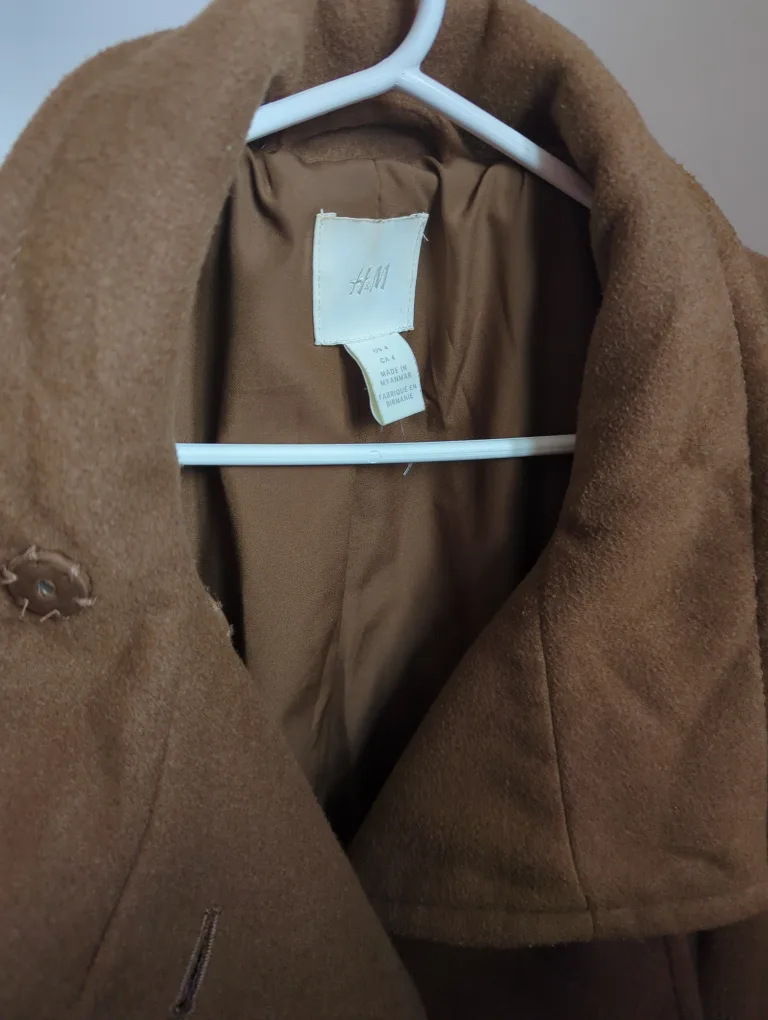 H&M Brown Women's Coat Size XS image indicator(2)
