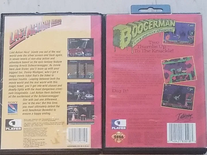 Sega Genesis Boogerman + The Last Action Hero Cases Only image indicator(2)