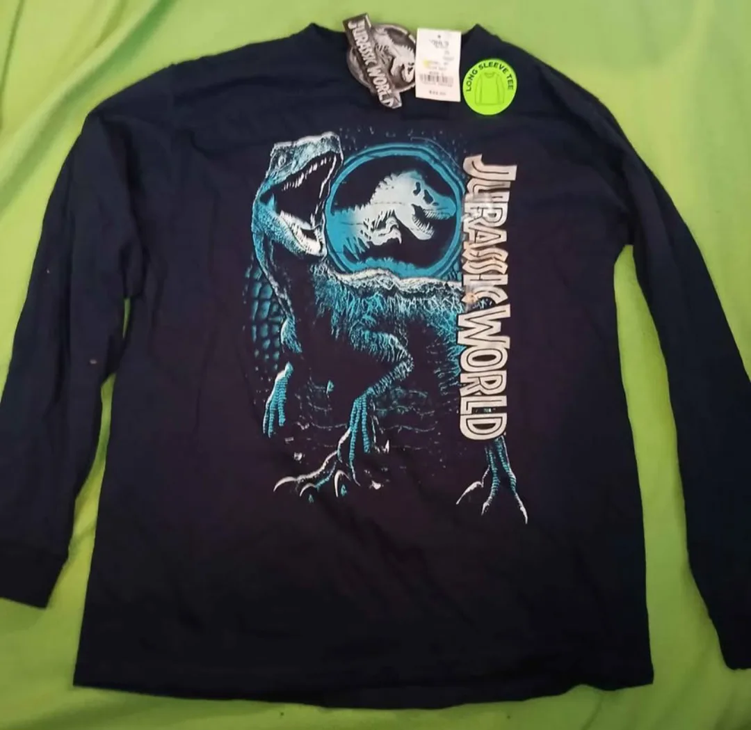 Cat & Jack XL(16) Button-Down & Jurassic World L Tee thumbnail