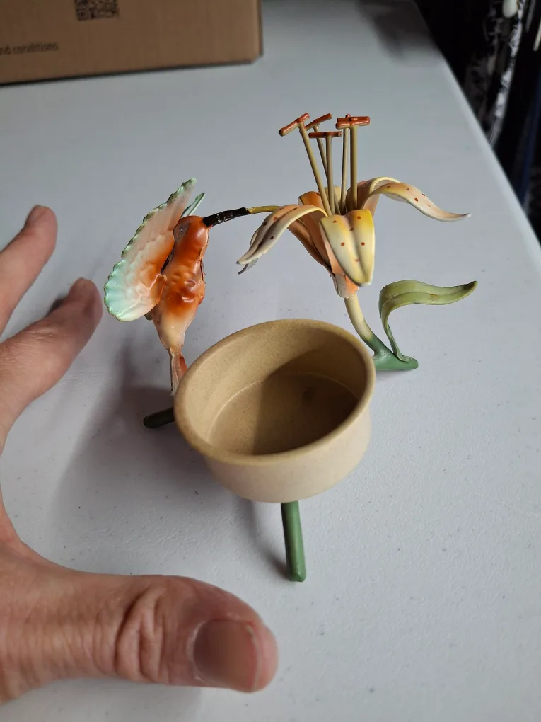 Hummingbird and Lily Candle/Trinket Holder thumbnail
