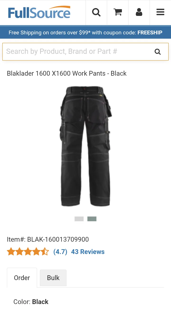 Blaklader Mens X1600 Work Pants image indicator(10)