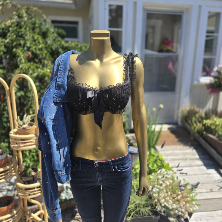 Vintage La Senza Black Lingerie Top - Size L/G