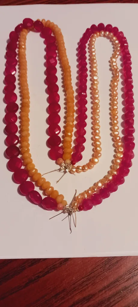 Gorgeous Genuine Stones & Freshwater Pearls Necklace thumbnail