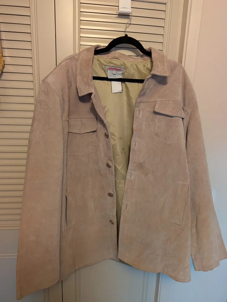 Red Squad Leather Jacket - Beige, Size 1X/2X thumbnail