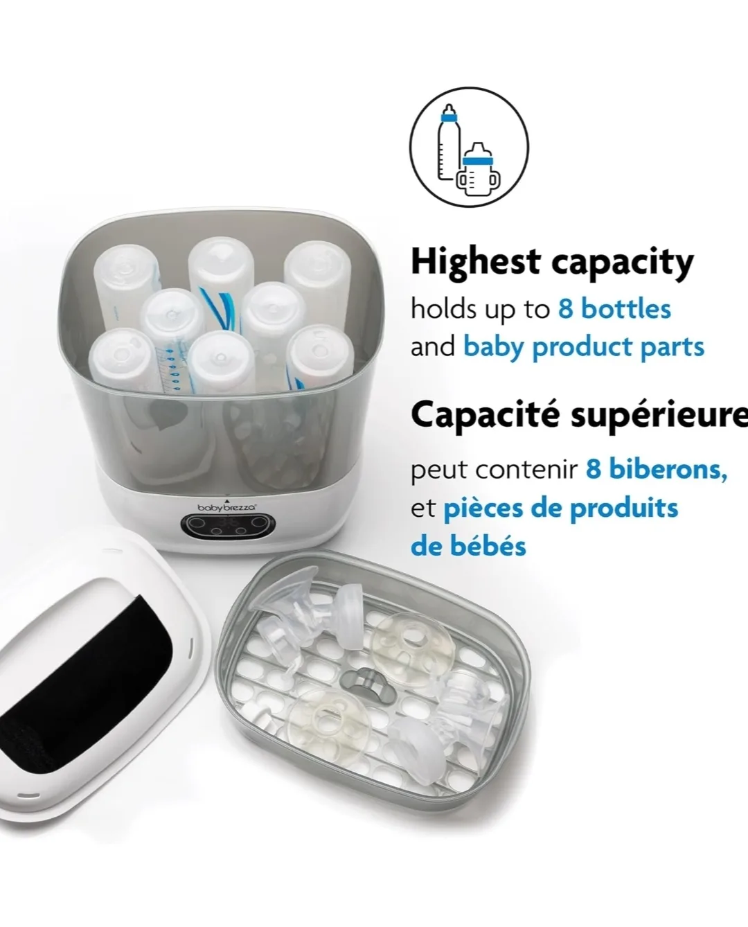 Baby Brezza Bottle Sterilizer & Dryer Advanced | Steam + HEPA image indicator(3)