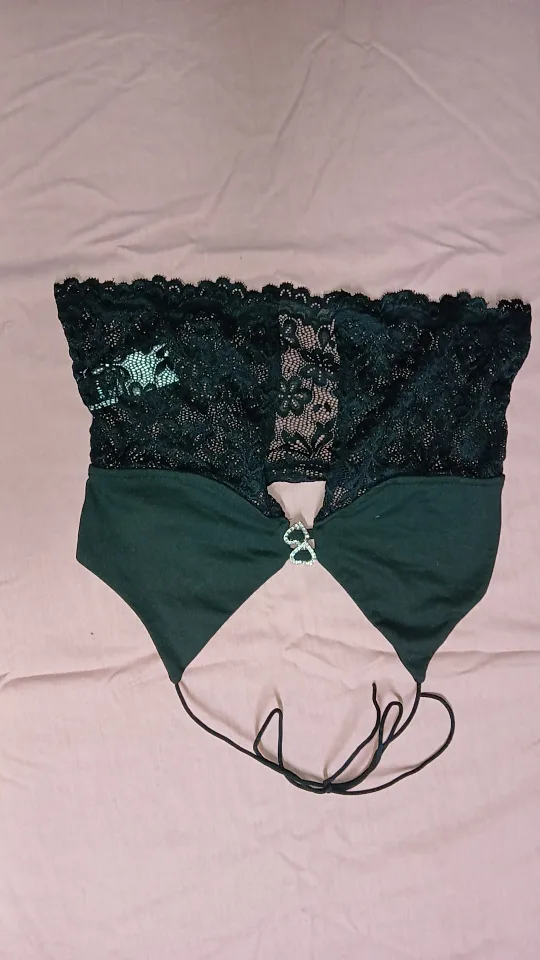 Lace Bralette / halter top / shirt - black thumbnail