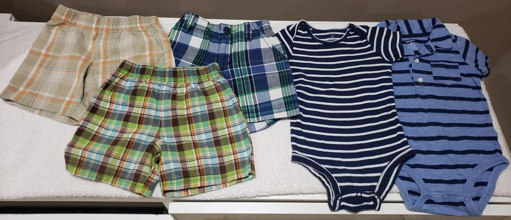 Baby boy's summer onsies and shorts thumbnail