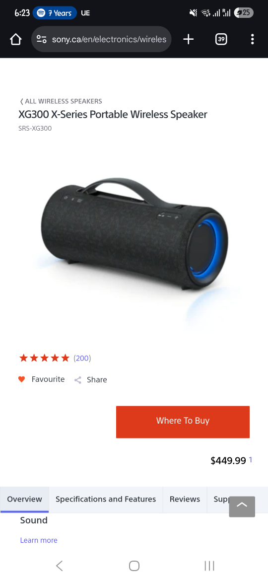 Sony XG300 X-Series Portable Wireless Speaker - photo 5